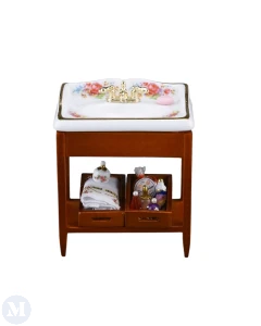 Dresden Rose Sink On Wooden Stand