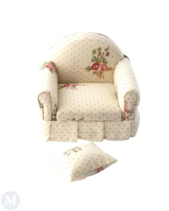 Arm Chair, Rose Pattern