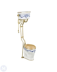 Blue Bow High Flush Toilet