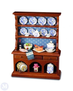 RP17454 - Kitchen Dresser with Blue and Gold Accessories