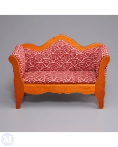 Biedermeier Burgundy Sofa