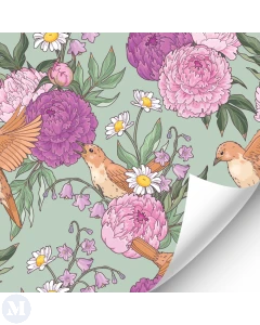Birds and Flower Wallpaper