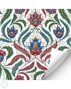 Vibrant Floral Damask Wallpaper