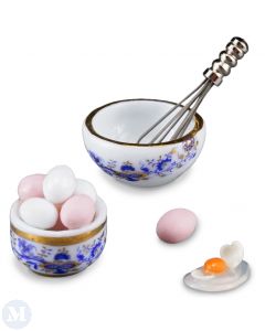 RP13245 - Eggs and Whisk with Blue and Gold Porcelain