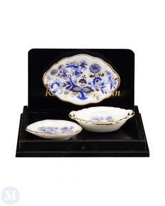 RP14485 - Blue and Gold Serving Dishes (pk3)