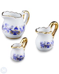 RP14505 - Three Blue and Gold Porcelain Jugs