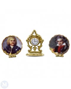 RP14646 - Bach and Beethoven Plates with Clock