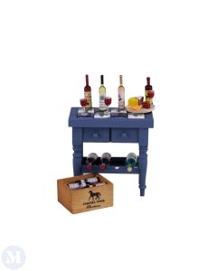 Blue Tiled Wine Table with Accessories (RP15640)