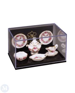 Dinner Set For 2 with Dishes In Rose Design (RP15776)