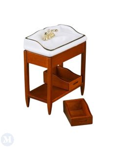 White Sink On Wooden Stand (RP16559)