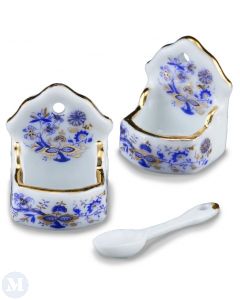 RP16665 - Two Blue and Gold Porcelain Salt Cellars