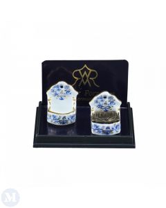 RP16695 - Pair of Blue and Gold Salt Cellars