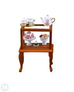 Glass Cabinet with Coffee Set and Cakes (RP17200)