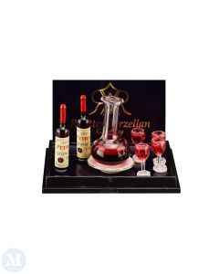 Wine Decanter with 4 Wine Glasses and 2 Bottles of Wine (RP17575)