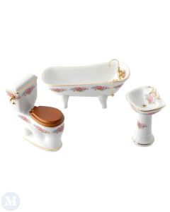 Three Piece Bathroom In Dresden Rose Design (RP17704)