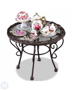 RP18084 - Garden Table with Pink Rose Porcelain