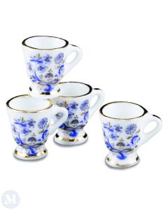 RP18085 - Set of 4 Blue and Gold Mugs