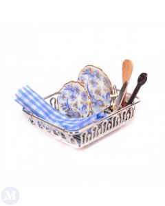 RP18415 - Sink Drainer with Blue and Gold Porcelain