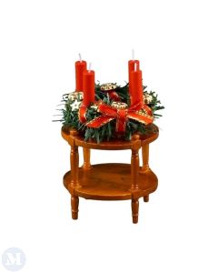 Round Side Table with Advent Wreath (RP18971)