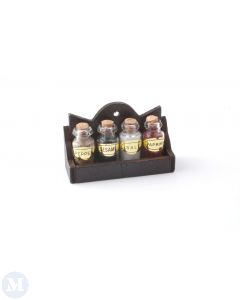 MC7012 4 Spice Jars in Wooden Rack