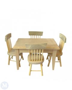 BA039 - Barewood Table and Four Chairs