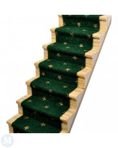 CASG44STAR - Ivy Green Stair Carpet with Gold Stars