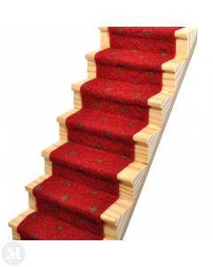 CASR11STAR - Garnet Red Stair Carpet with Gold Stars