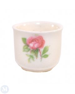 CP027S - Small White Patterned Flower Pot