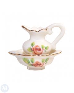 CP096GF - Jug & Bowl with Red Flowers