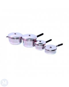 D4009 - Set of Chrome Saucepans