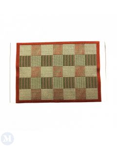 D4273 - Beige and Red Check Rug