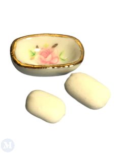 Porcelain Soap Dish with Soap (D4292)