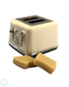 Retro Cream Toaster with Toast (D4311)