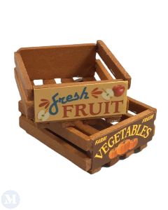 Two Wooden Crates, Fruit and Veg (D7044)