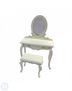 DF027 - White Dressing Table and Stool