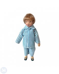 DP441 - Boy in Blue and White Pyjamas