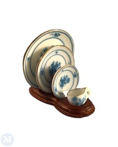 Wooden Plate Rack and Crockery (EM5812)