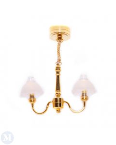 LT7510 - Two Arm Fluted Chandelier - Warm White Battery Light