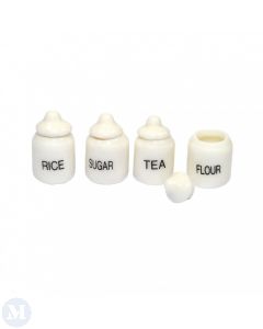 MC2469J Four White Ceramic Storage Jars