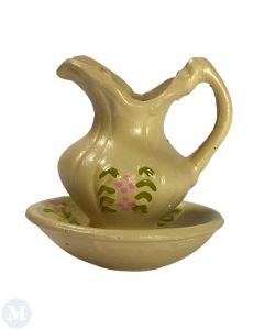 Cream Floral Jug & Bowl (MCC087)