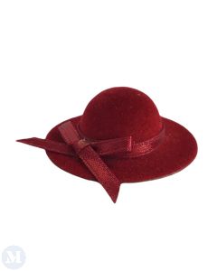 Ladies Dark Red Hat with Matching Ribbon (MCF1534R)