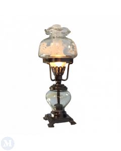 LT 1115-1A Table Oil Lamp Antique Silver