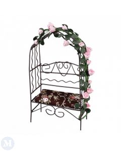 RP18073 - Brown Metal Bench with Rose Arch