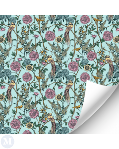 R064 - Vibrant Birds and Flower Print Wallpaper