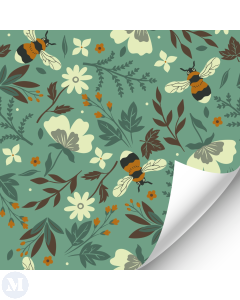 Flower and Bees Wallpaper (R072)