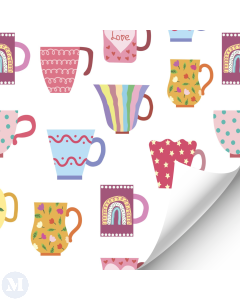 Multicoloured Cups Wallpaper (R074)