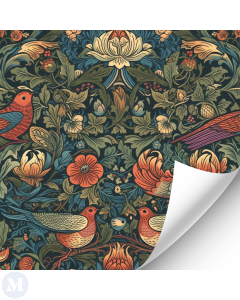 Dark Floral and Bird Wallpaper (R076)