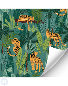 Blue Tropical Cheetah Wallpaper (R086)