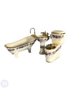 RP14208 - 1:24 Blue and Gold Design bathroom set