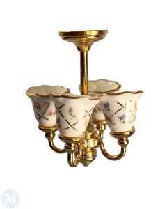 RP18800 - Ceiling Lamp with Four Arms in Gold Checker Design (Non-working)